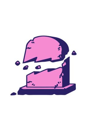 Kırık bir mezar taşının dövmeli görüntüsünün hareketli animasyonu