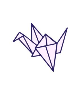 Japon katlanmış kağıt origami kuşunun yükselişi ve yüzüşü