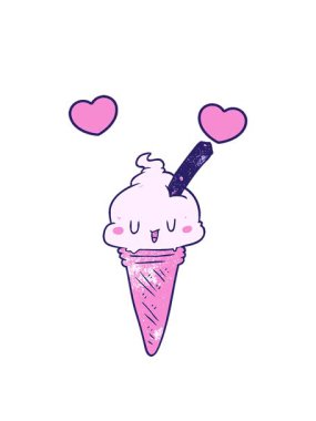 Dondurma görüntüsünün dönen kalp animasyonu