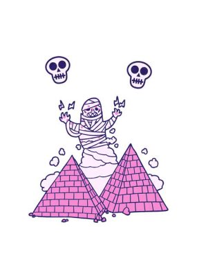 Mumya ve piramitlerin kafatası animasyonları