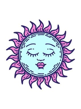 geleneksel ortaçağ güneşinde dövmenin animasyonunu pikselleştir