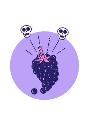 Dövme stili üzüm ikonunun kafatası animasyonu