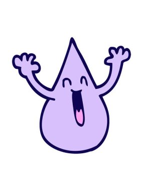 Çizgi film karikatür yağmur damlasının neon ışık efekti animasyonu