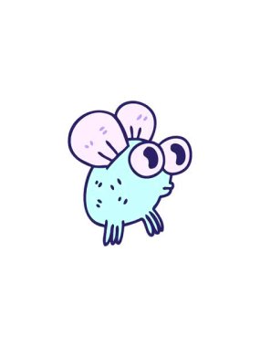 Tuhaf çizgi film sineğinin gösterişli satış animasyonu