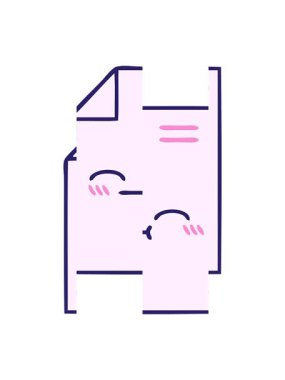 Sevimli bir kağıt karikatürünü bölme hareketi canlandırması