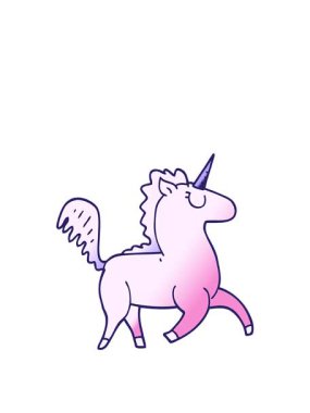 Bir tek boynuzlu atın çizgi filminin animasyonunu genişletiyorum.