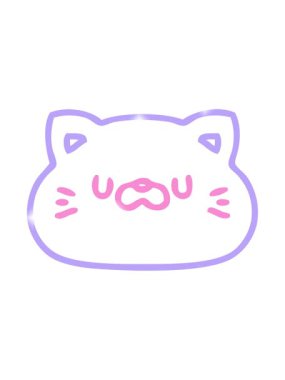 Sevimli bir kedi suratlı ikonun çizgi karalamalarının ışıltılı etkisi