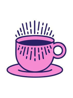 Dövme tasarımı kahve fincanının basınçlı animasyonu