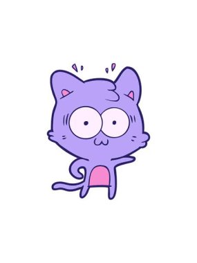 Yıldız patlaması etkisi çizgi film animasyonu şaşırmış kedi