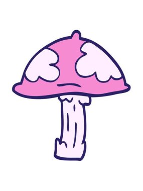 Karikatür karalamalarının hareketli animasyonları zehirli mantar dışkıları