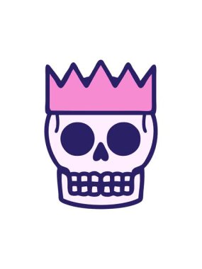 Dövmenin geleneksel kafatası ve taç stilinde basınçlı canlandırması