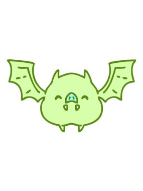 parlak ışık efekti çizgi film süper şirin bir cadılar bayramı yarasası parlak renkli