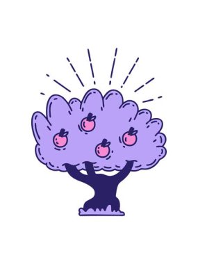 geleneksel dövme stili elma ağacının canlandırmasını bob ve duraklat