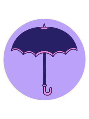 Şemsiyenin çizgi film tasarımının hareketli animasyonu