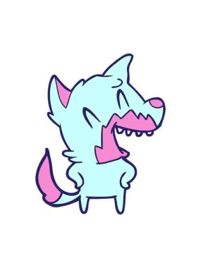 Gülen tilki çizgi filminin titreyen hareketi.