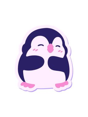 Sevimli noel penguen çıkartmasının hareketli animasyonu