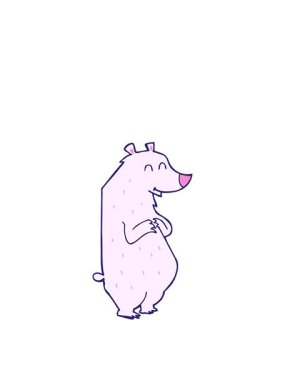 Karikatür ayı çiziminin yükseliş ve yüzme animasyonu