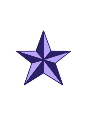 Yıldız çiziminin ikonik dövme görüntüsünün yıldız patlaması etkisi animasyonu