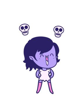 Kafataslarını döndüren mutlu vampir kızın karalamalarının animasyonu.