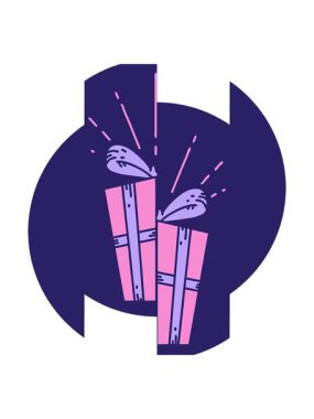 Noel hediyesinin bölünen hareketli animasyonu