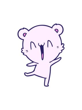 Mutlu kutup ayısı çiziminin basınçlı animasyonu