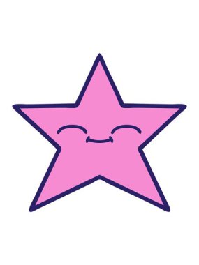 Basınç, altın yıldızın sevimli bir çizgi filmini canlandırıyor.