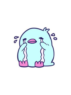 Karikatür ağlayan kuşun dönen hareketi