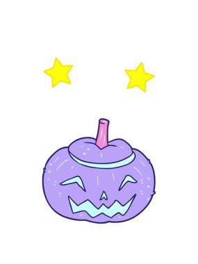 Cadılar Bayramı balkabağı çiziminin dönen yıldızları