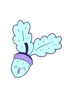 Karikatür meşe palamudunun titreyen hareketi