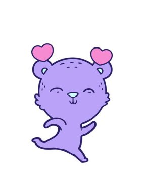 dönen kalpler neşeli bir ayı çizgi filminin animasyonu