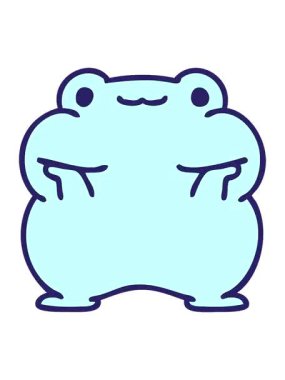 Bir kurbağa karikatürünün titreyen hareketi.