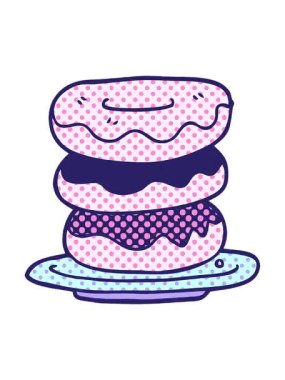 karikatür karalama tabağı çöreklerinin efekt canlandırması