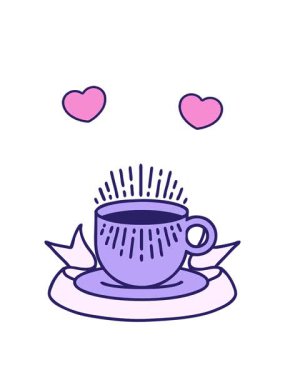 dönen kalp animasyonu dövmenin bir fincan kahvenin bayrağıyla