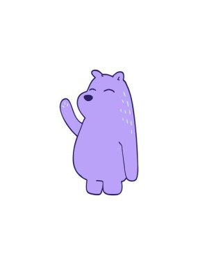 Karikatür karalama ayısının el sallamasının canlandırma etkisi