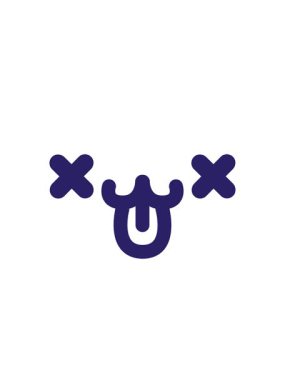 Yanıp sönen radyal çizgiler Sevimli ölü hayvan yüzü simgesinin canlandırması