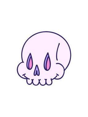 Korkunç bir kafatasının radyoaktif parlayan çizgi filmi.