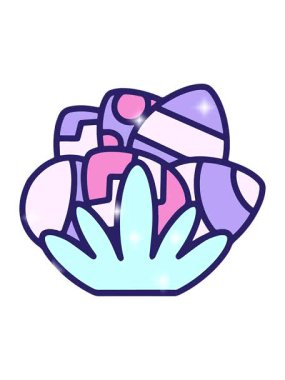 Sevimli dekoratif yumurta tasarımının ışıltılı etkisi