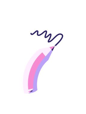 Düz renkli çizgilerin yanıp sönen radyal çizgileri. Çizgi çizen bir kalemin düz çizimi.