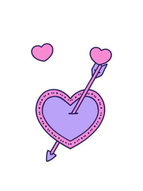 dönen kalp animasyonu dövme stili bir ok ve kalbin karalaması