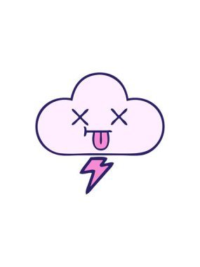 Bir gök gürültüsü bulutunun gölgeli çizgi filminin dikkat çekici animasyonu