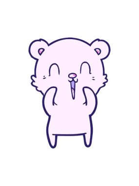 Kutup ayısının parlak neon çizgi filminin pixelize etkisi