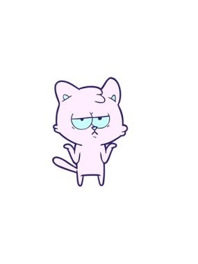 Sıkılmış çizgi film kedisinin yatay titreşimli animasyonu