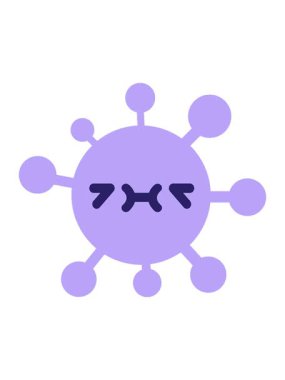 Şaşkına dönmüş virüs çizgi filminin titreşimli animasyonu