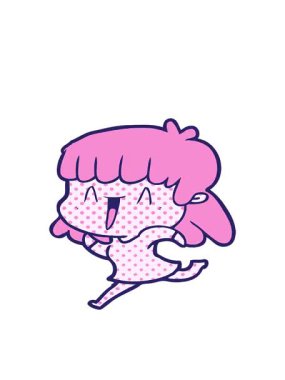 bir kadının neon palet karikatürünün hareketli animasyonu