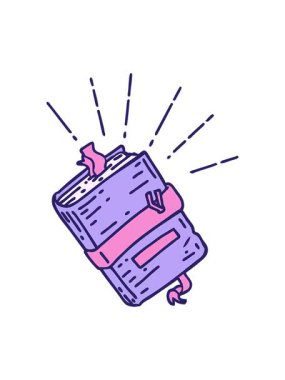 Geleneksel dövme stili eski ciltli dizüstü bilgisayarın basınçlı canlandırması