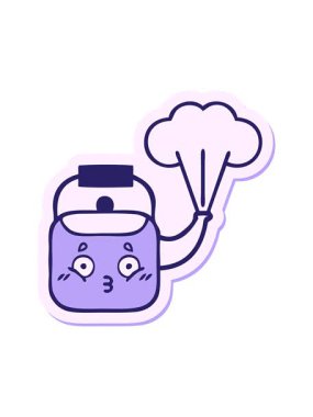 Tatlı, dumanı tüten bir çizgi filmin çıkartmasını salla ve durdur.