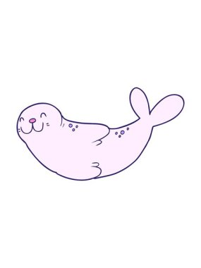 karikatür fok tasarımının basınçlı animasyonu