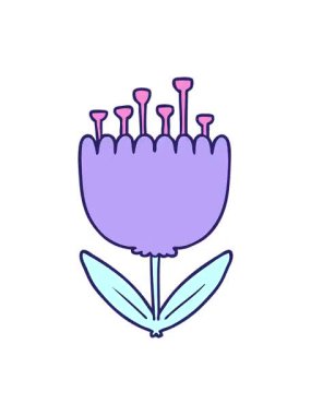 shivering motion animation of retro cartoon flower