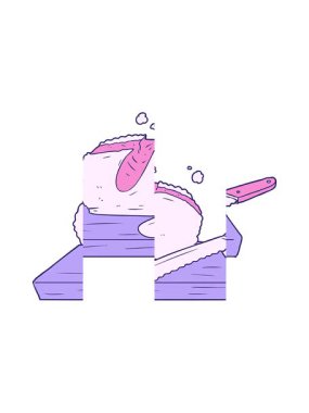 Çizgi film ekmeğinin bölünen hareketi