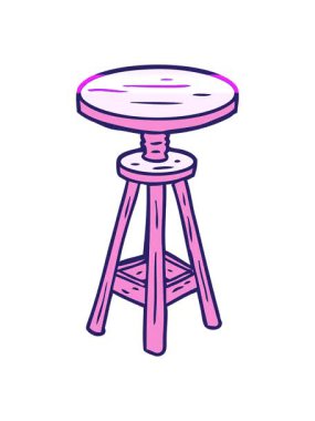 karikatür ayarlanabilir sanatçı taburesinin animasyonunu çalıştır